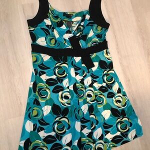 Floral Dress in Blue and Green